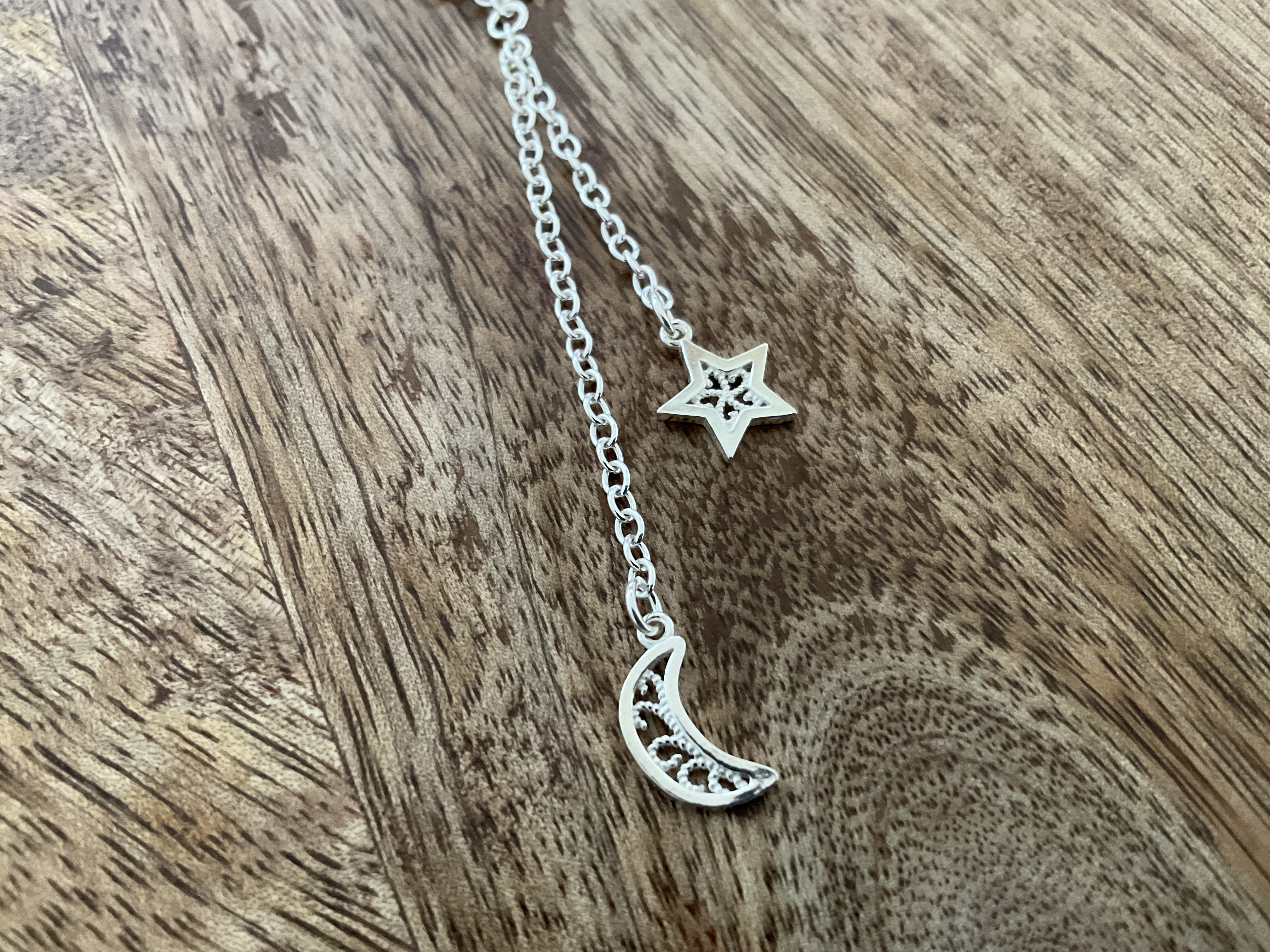 Star & Moon Lariet Necklace